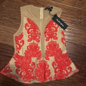 NWT For Love & Lemons Red Top